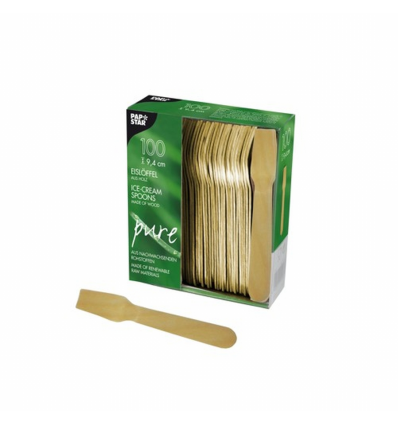 Lingura de lemn p-u inghetata (100 buc)