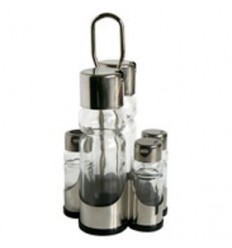 Set sare, piper, ulei, oțet, pahar pentru scobitori