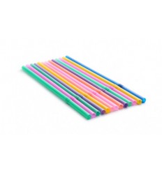 Трубочка с изгибом для сока/воды разноцветная 250 шт
