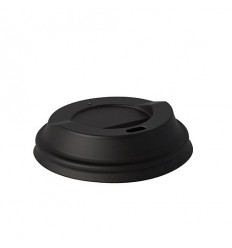 Capac negru pentru pahar 300/400 ml (50 buc) C-PLA