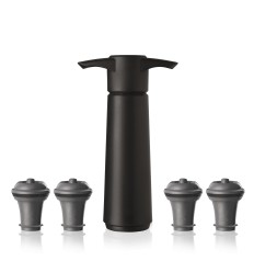 Wine Saver Black | 4 Stoppers