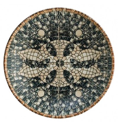 Mesopotamia Mosaic Black Bloom Deep Plate 23 cm 1000cc