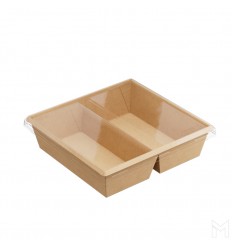 Lunch box 1200 ml 2 secțiuni + capac (20 buc)