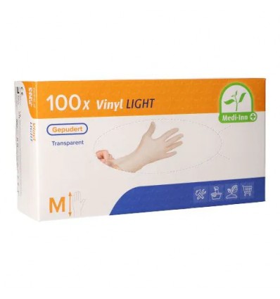 Виниловые перчатки M (100шт)