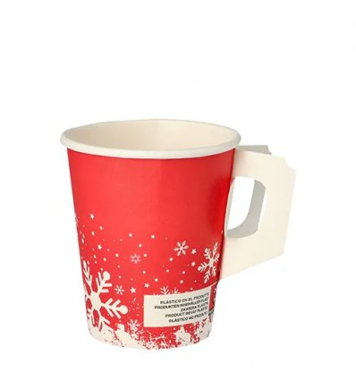 Pahar cu maner 200 ml "Winter Time" 50 buc