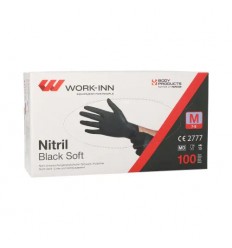 Перчатки из нитрила (черные) M 100шт